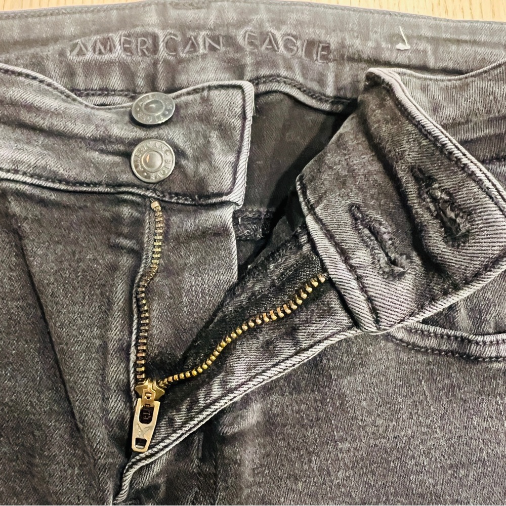American eagle artist flare next level stretch dark wash denim jeans 14 long - Picture 12 of 16